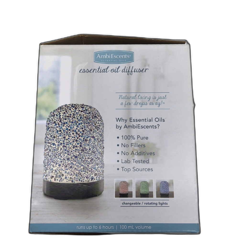 Essential Oil Diffuser 100mL Blue Bubble Ambi Escents — side view