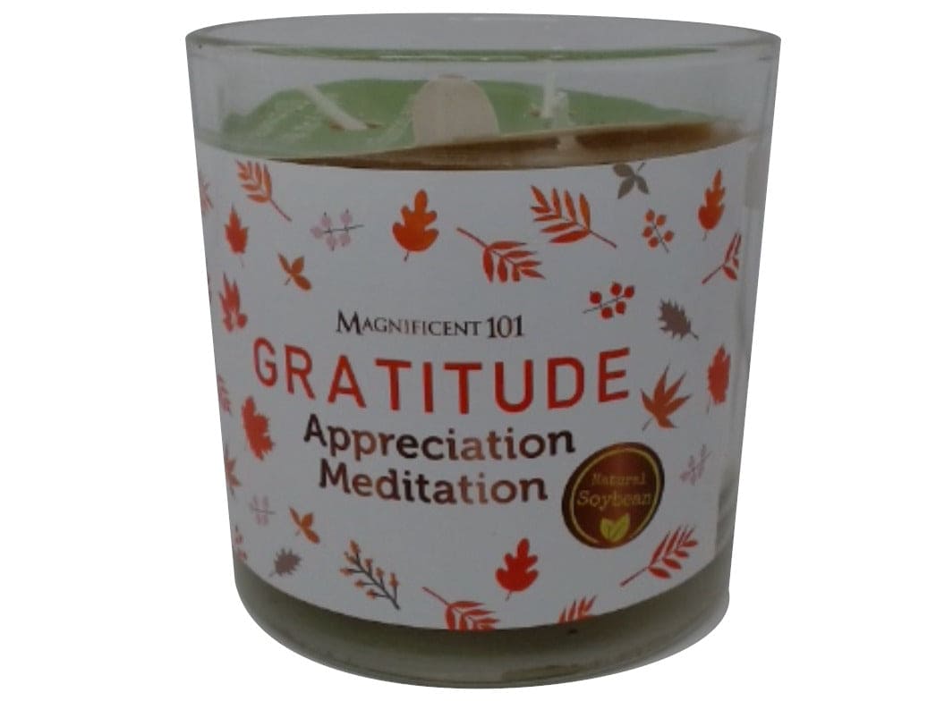 Jar Candle 14oz. 3 Wick Gratitude Appreciation Meditation Soybean - Brantford Surplus