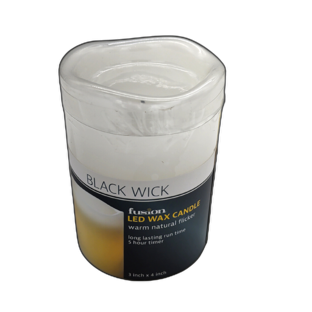 LED Wax Candle 3" x 4" Warm Natural Flicker