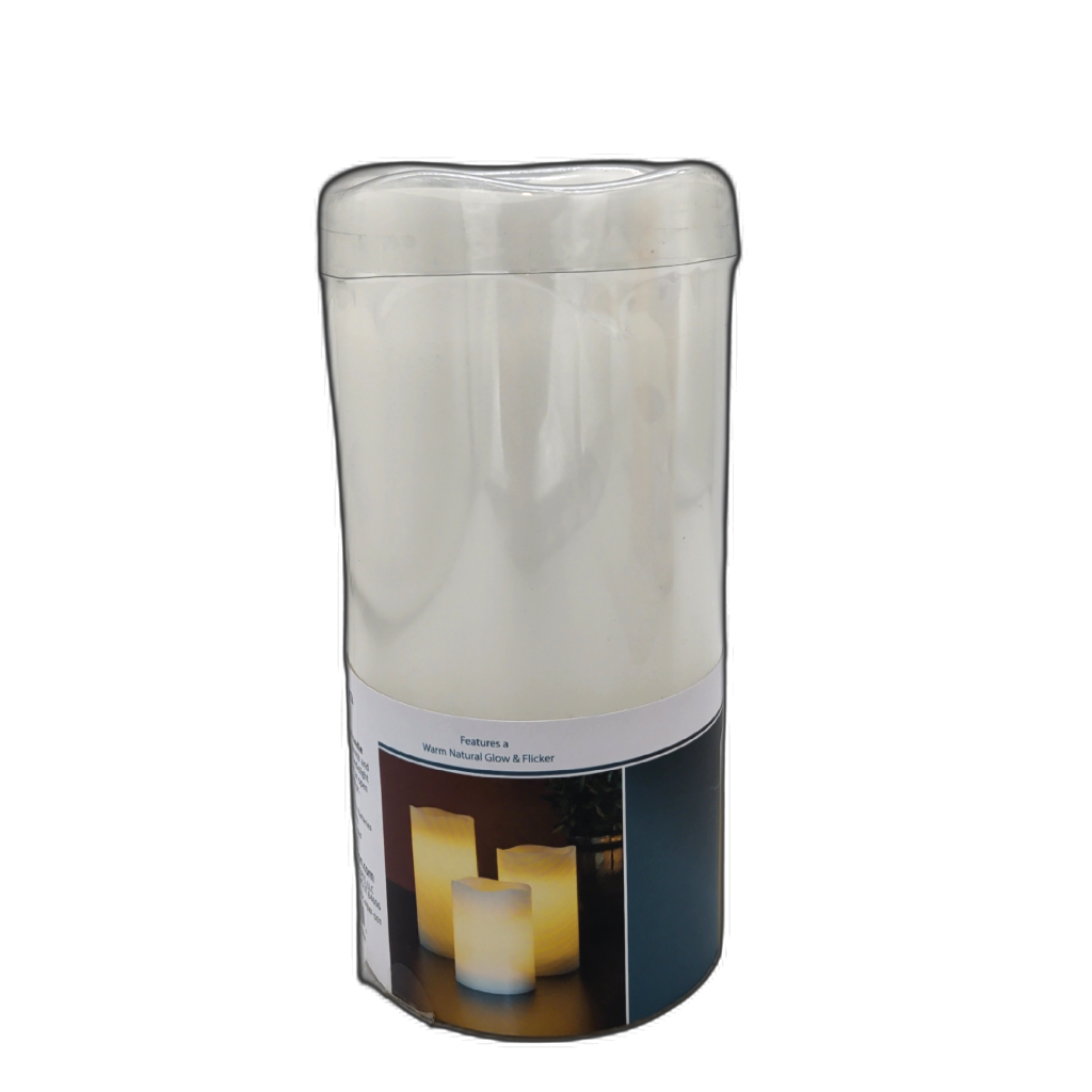 LED Wax Candle 3 x 6 Warm Natural Flicker Timer Fusion