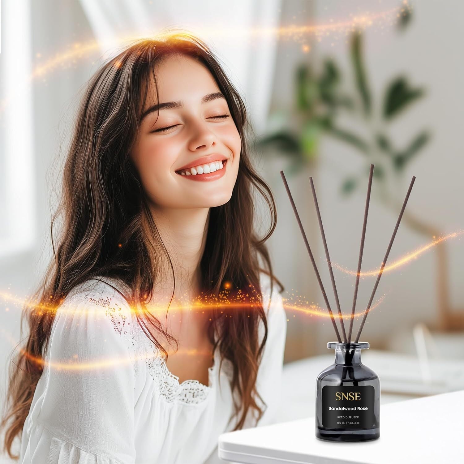 SNSE Sandalwood Rose Reed Diffuser 100mL with 8 Reeds