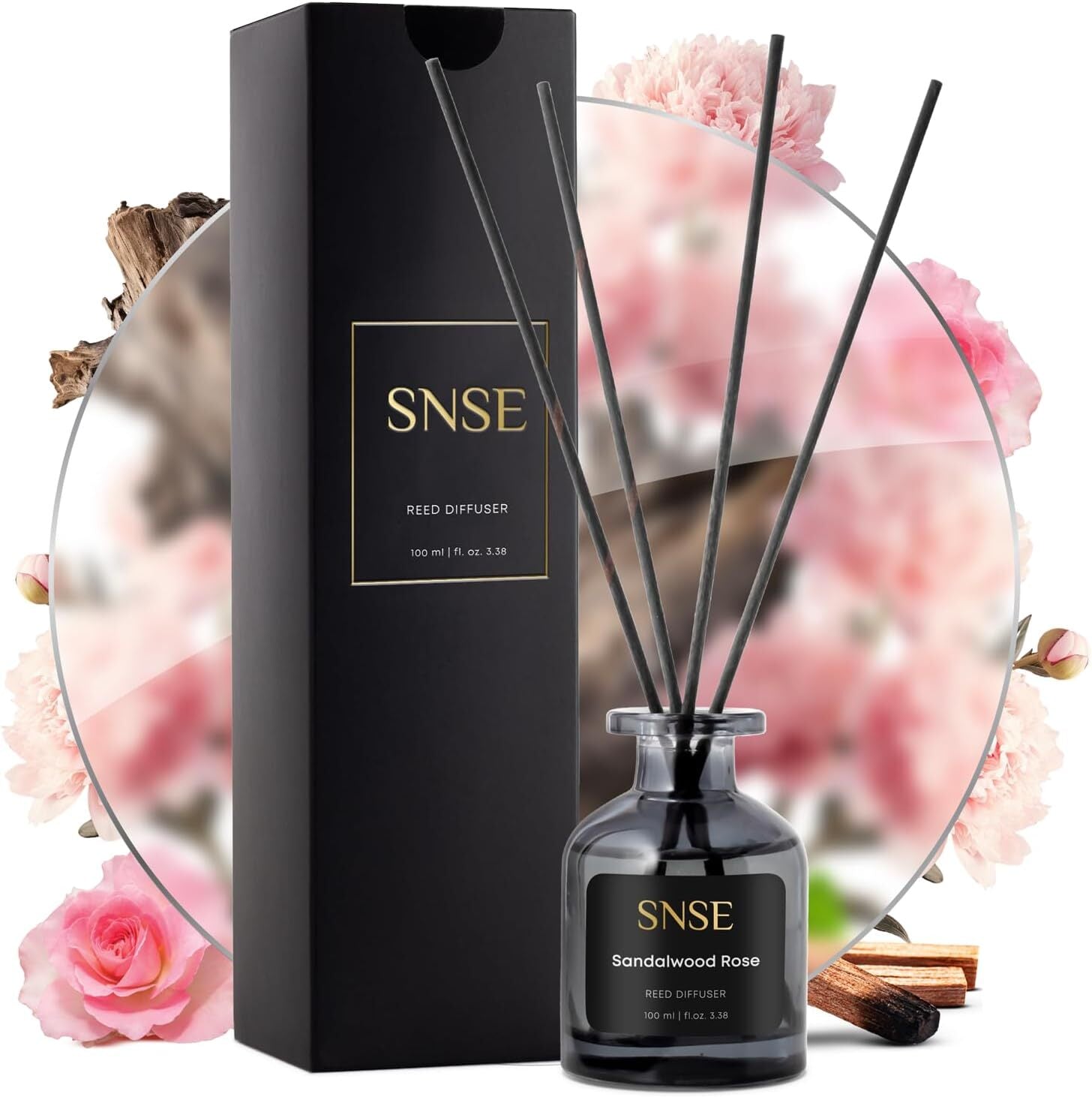 SNSE Sandalwood Rose Reed Diffuser 100mL with 8 Reeds