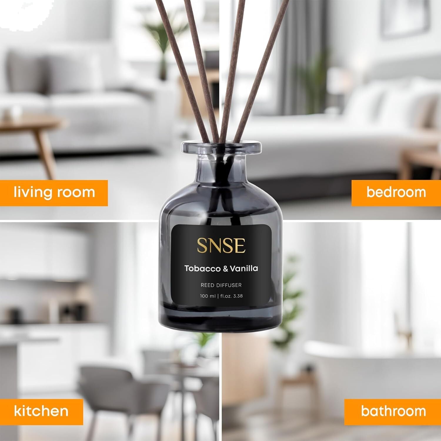 SNSE Tobacco Vanilla Reed Diffuser 100mL with Reeds
