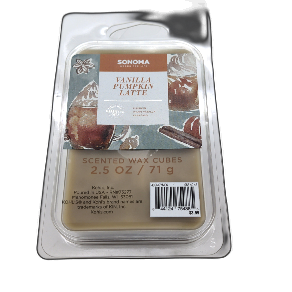 Sonoma Vanilla Pumpkin Latte 2.5oz Wax Melts
