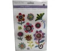 5.88"X8.8" 3D Handmade Sticker Floral Medley - Brantford Surplus