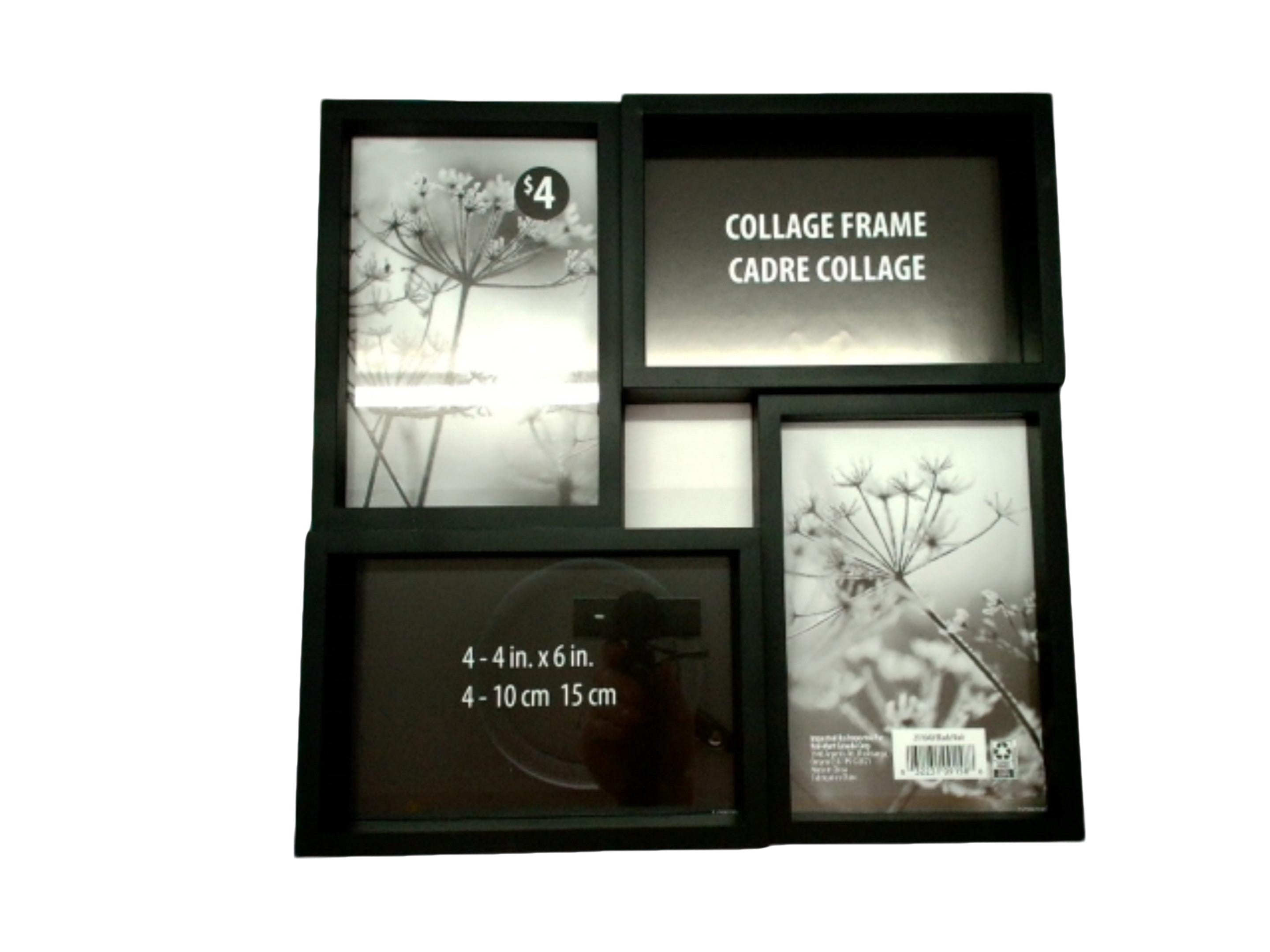 Collage Photo Frame Holds 4 - 4" X 6" Gally Black