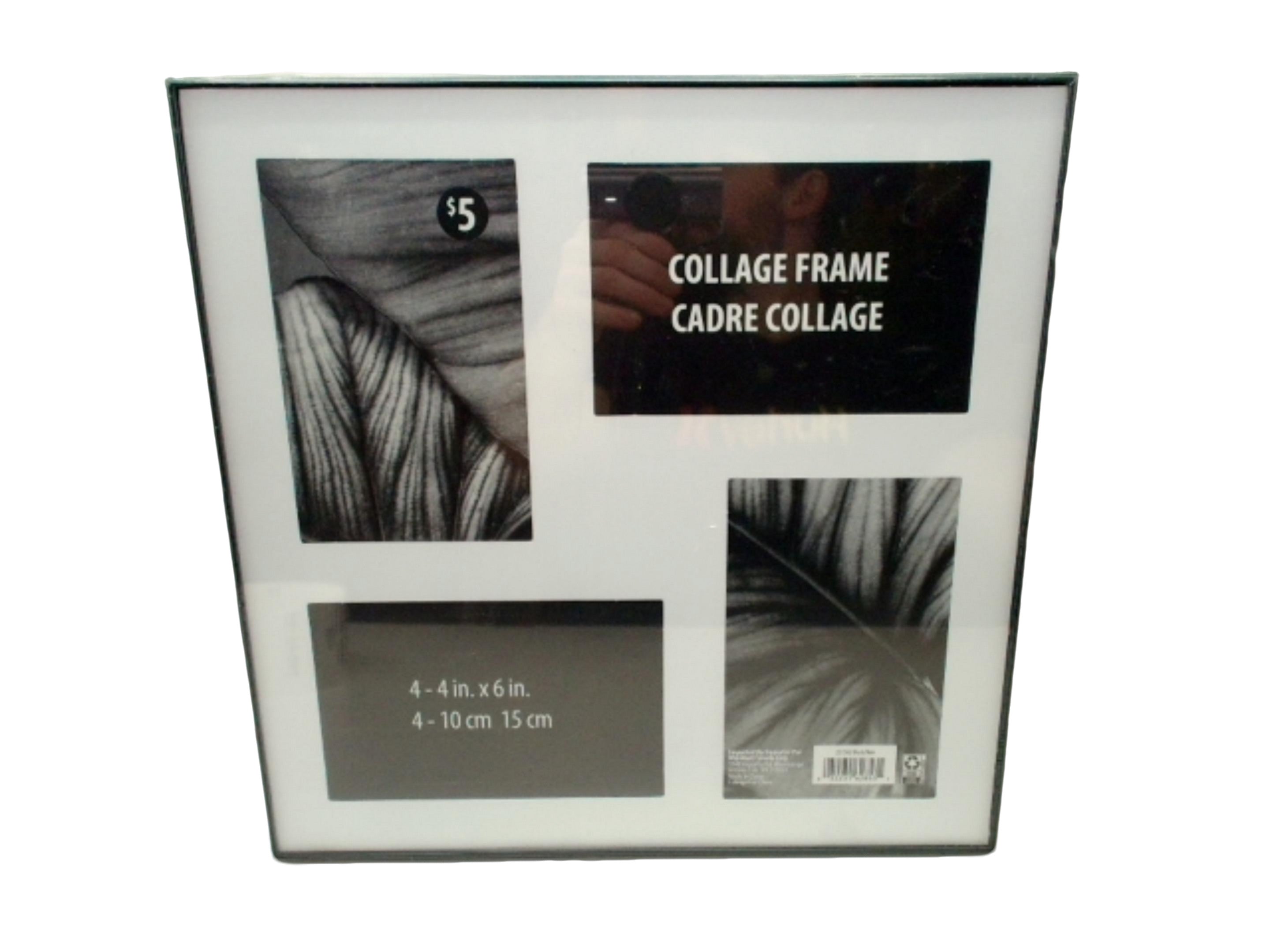 Collage Photo Frame Holds 4 - 4" x 6" Slimline Black