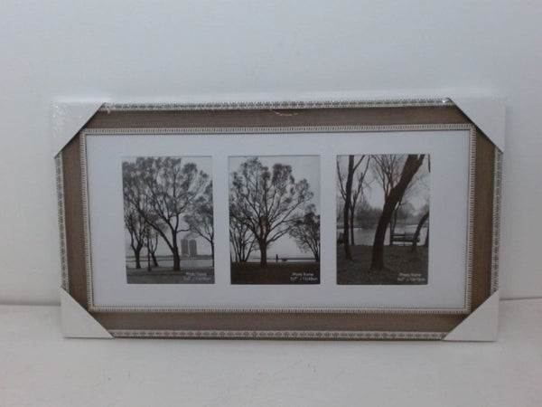 Collage Photo Frame Holds 3 - 5"x7" 22.25" x 12" Dark Grey Joan Scott