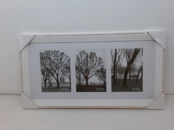 Collage Photo Frame Holds 3 - 5"x7" 21.5" x 11.25" Cream/White Joan Scott