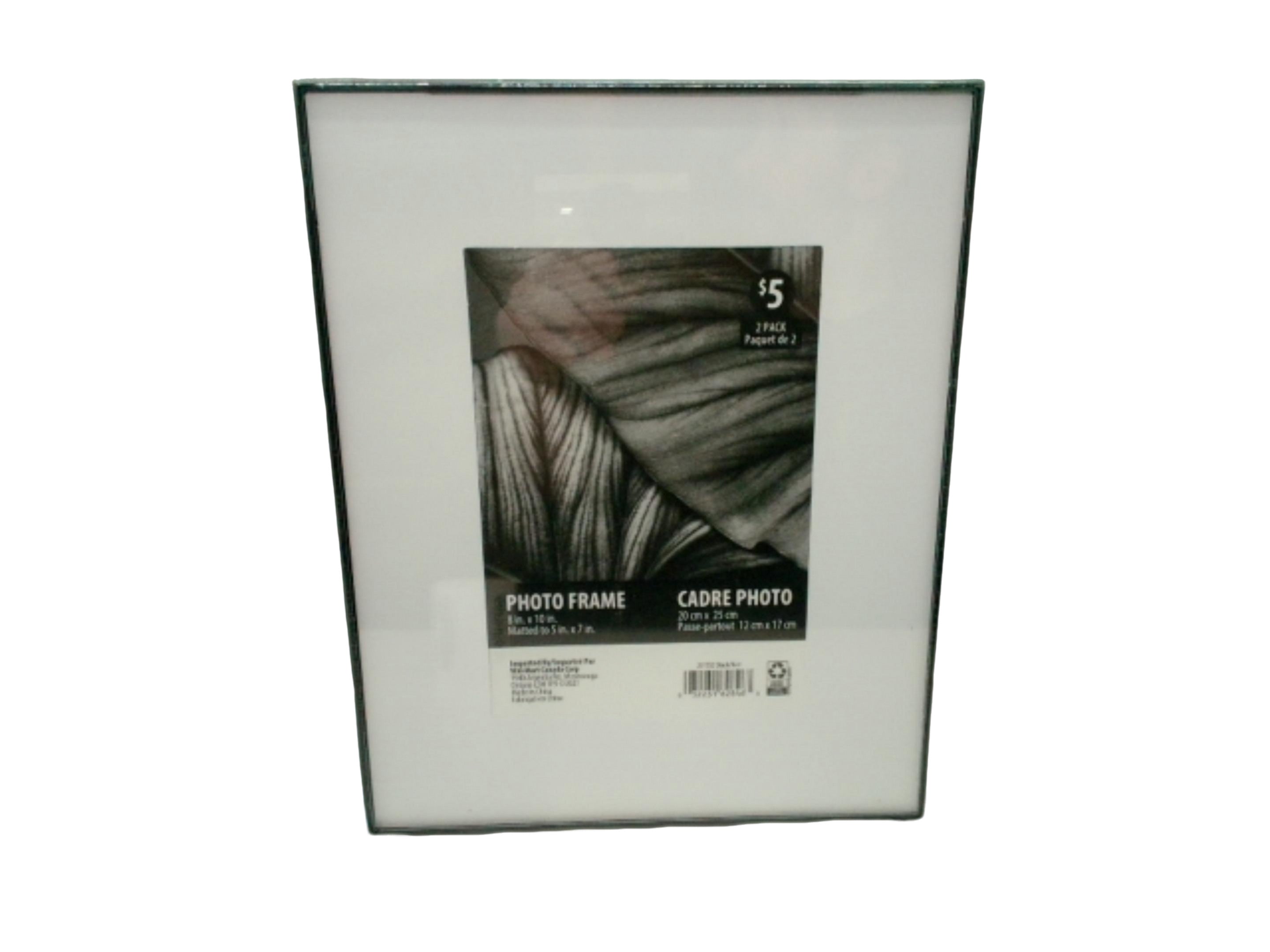 2pk Photo Frame 8" x 10" Matted To 5" x 7" Slimline Black