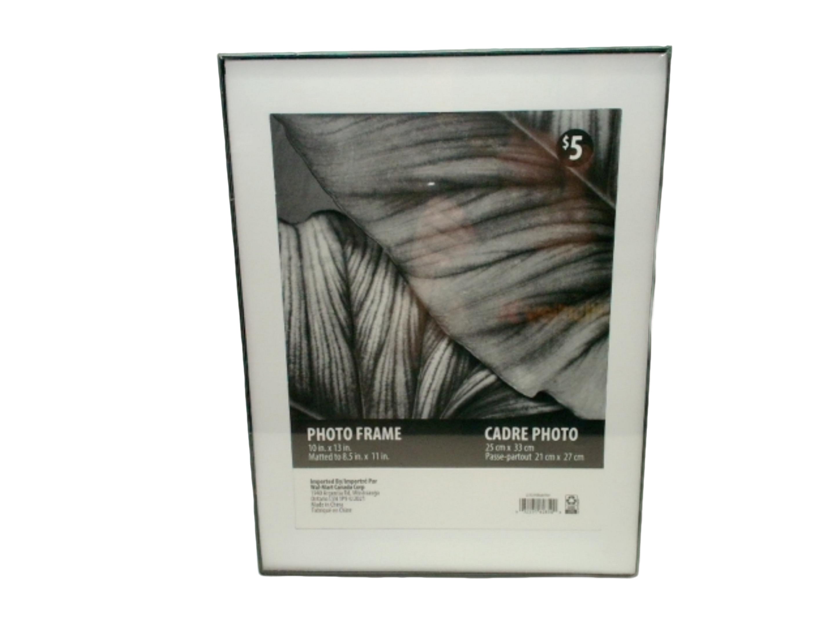 Photo Frame 10" x 13" Matted To 8.5" x 11" Slimeline Black