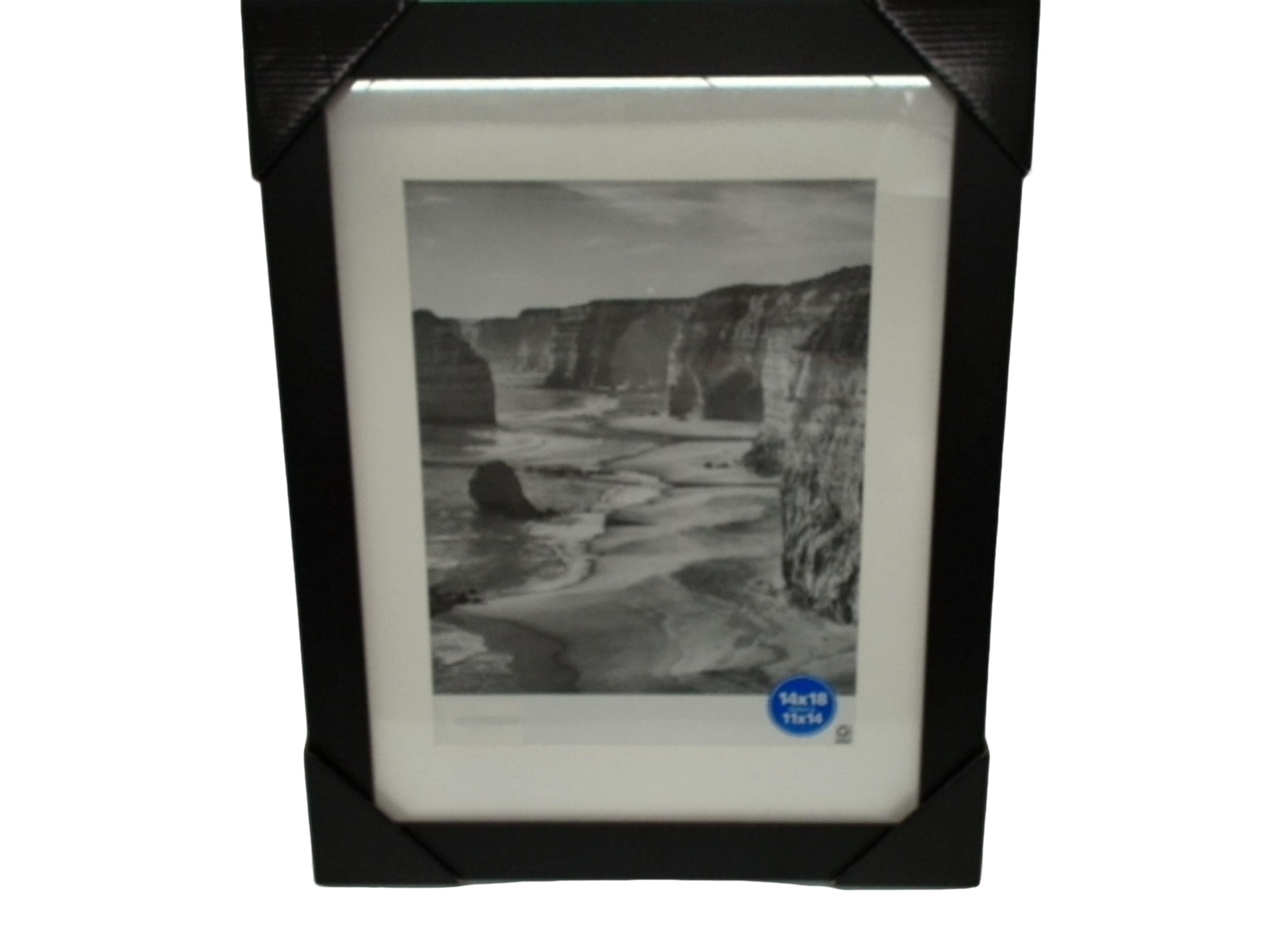 Picture Frame 14" x 8" Matted 11" x 14" Black - Brantford Surplus