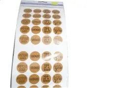 5x12" Sentiment Seals Photo Safe Stickers..Kraft Sentiments - Brantford Surplus