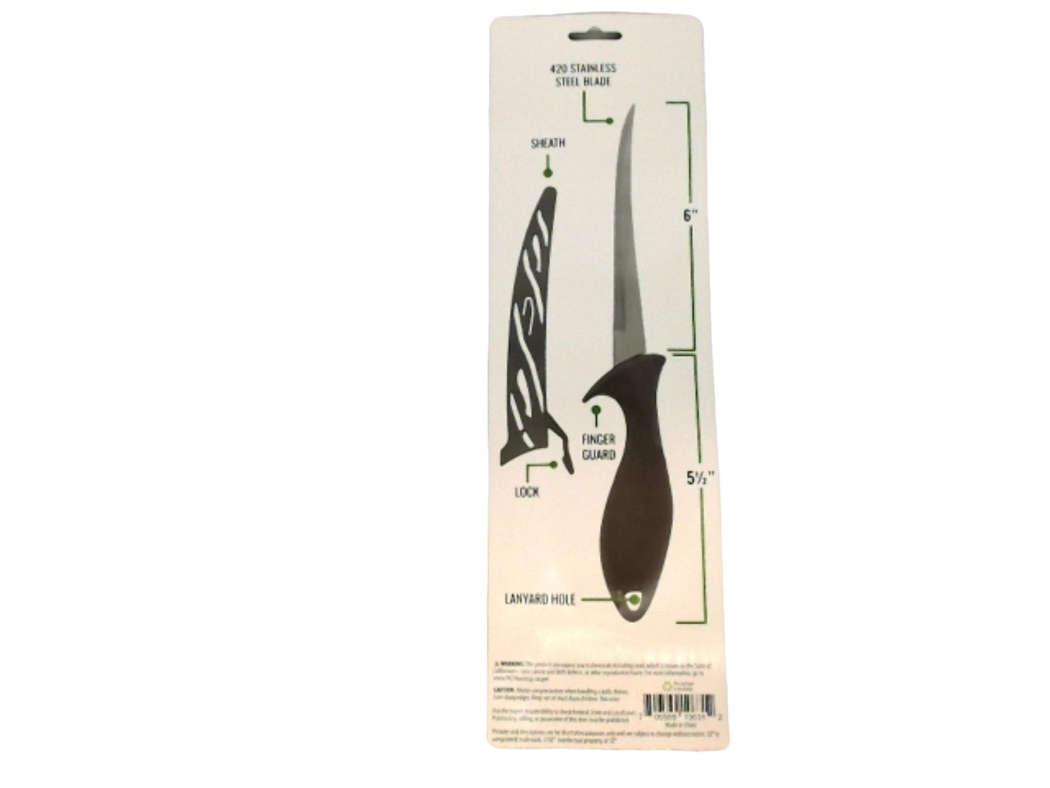 6" Stainless Fillet Knife with Sheath - Sharp Blade - Brantford Surplus