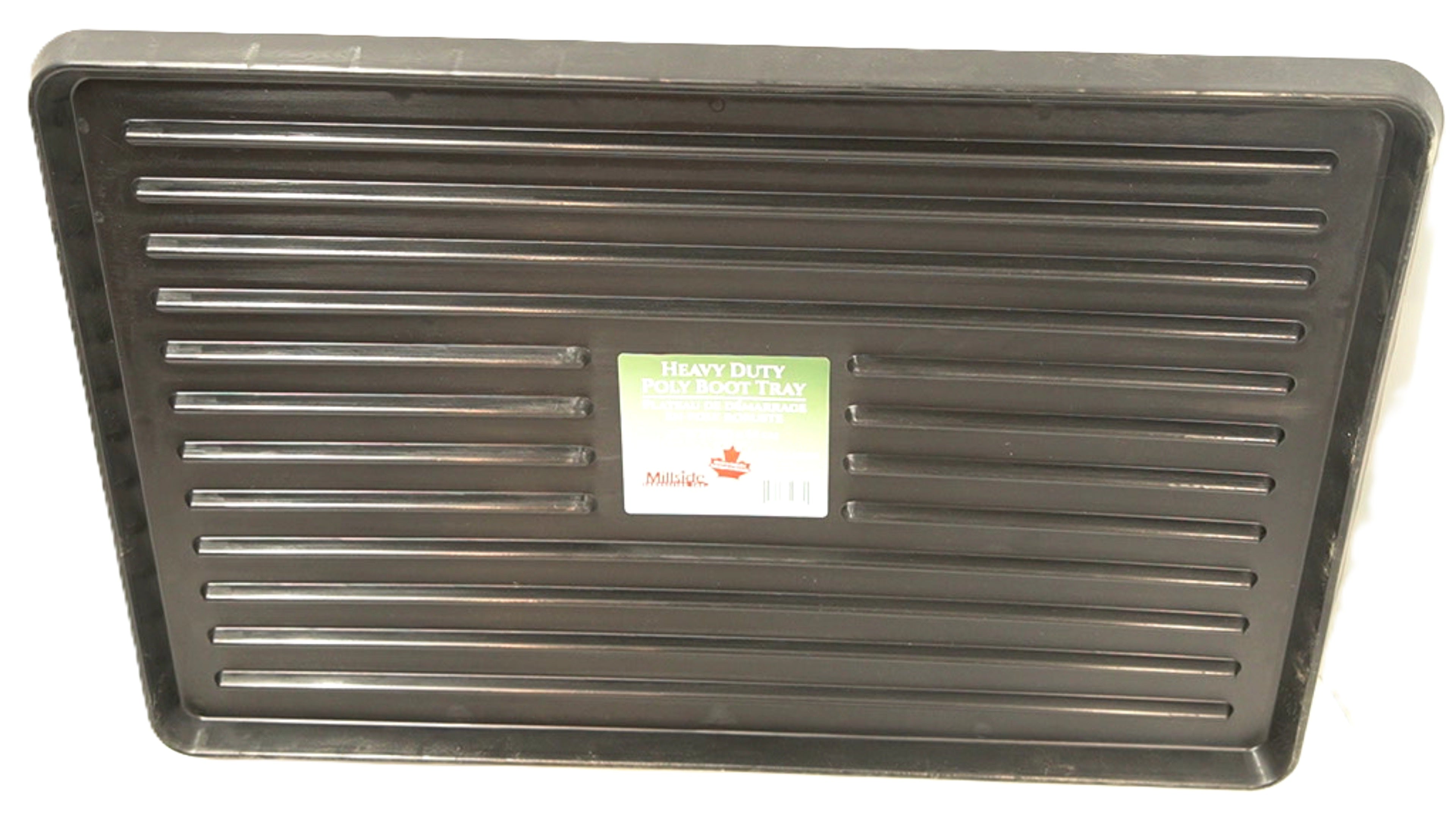 Millside Heavy Duty Poly Boot Tray 17" x 27" Black