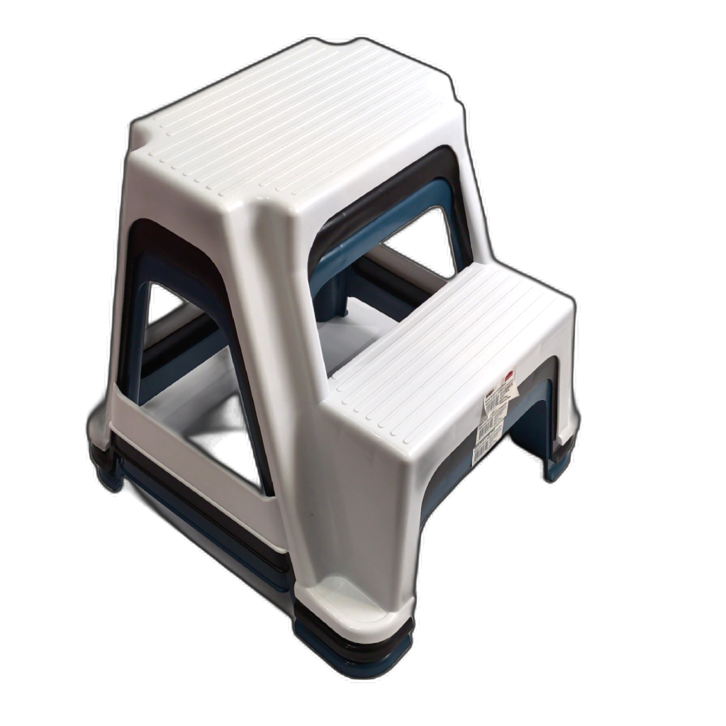 2-Step Plastic Folding Step Stool, Assorted Colours