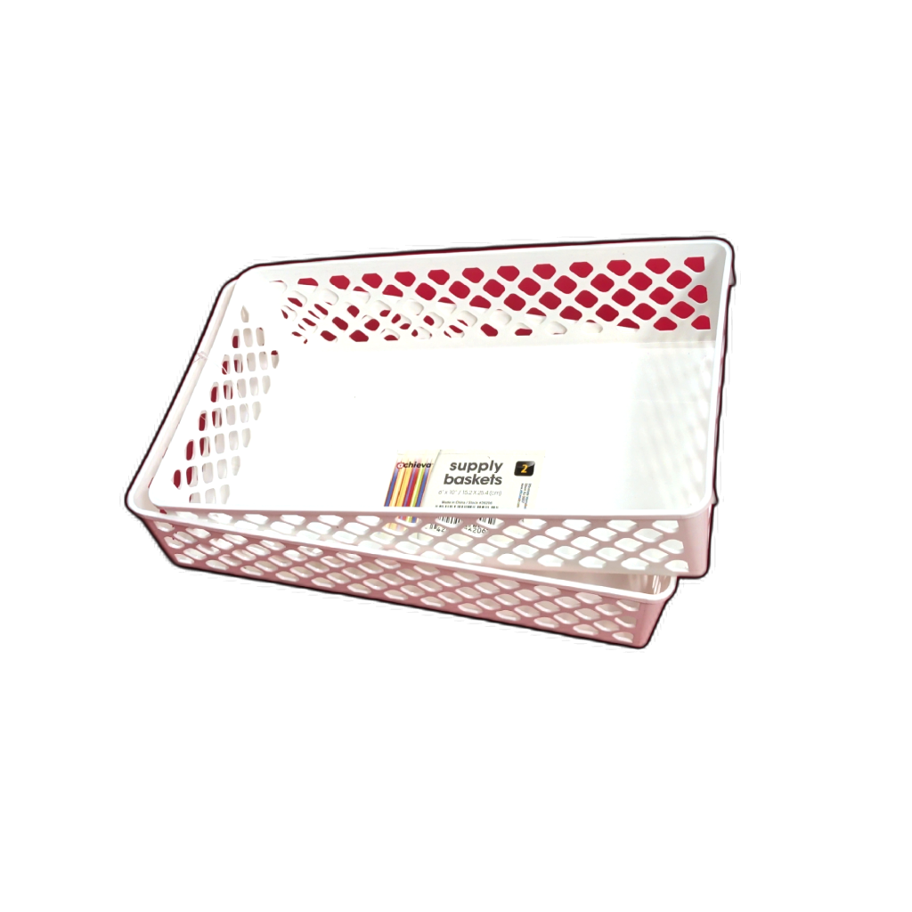 Achieva White Plastic Supply Baskets 2-Pack