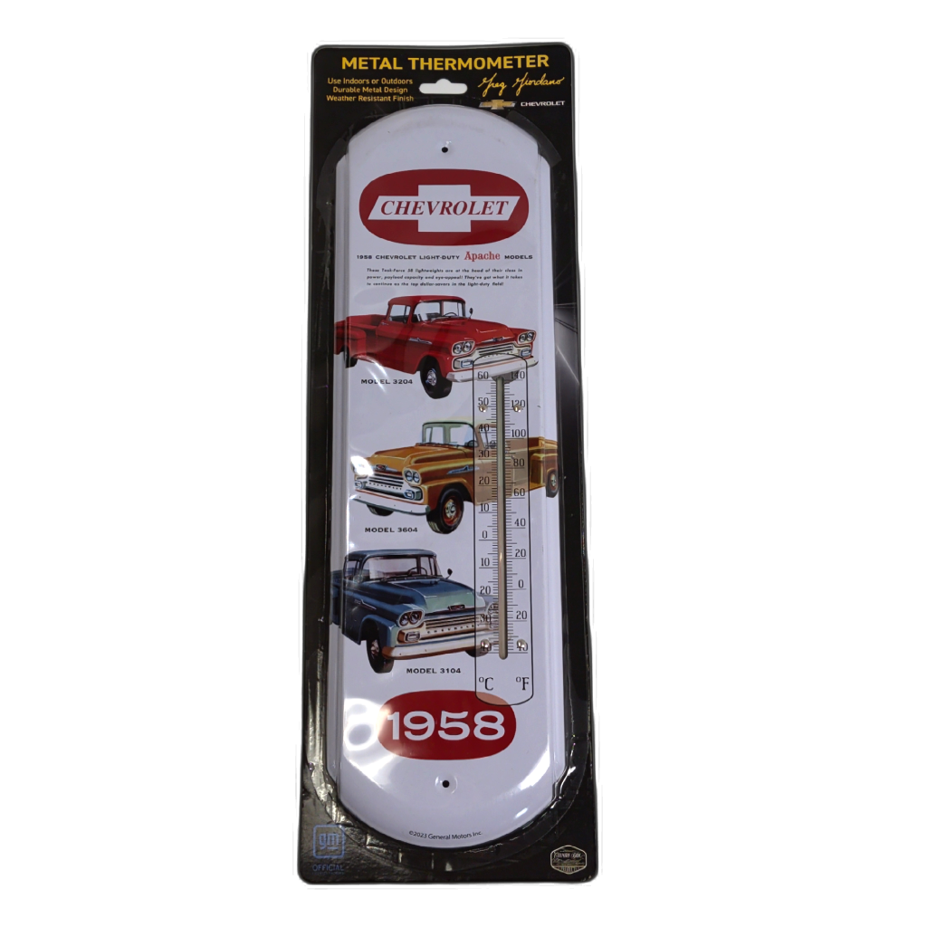 Metal Thermometer Chevrolet 1958 Indoor/Outdoor Wall Decor