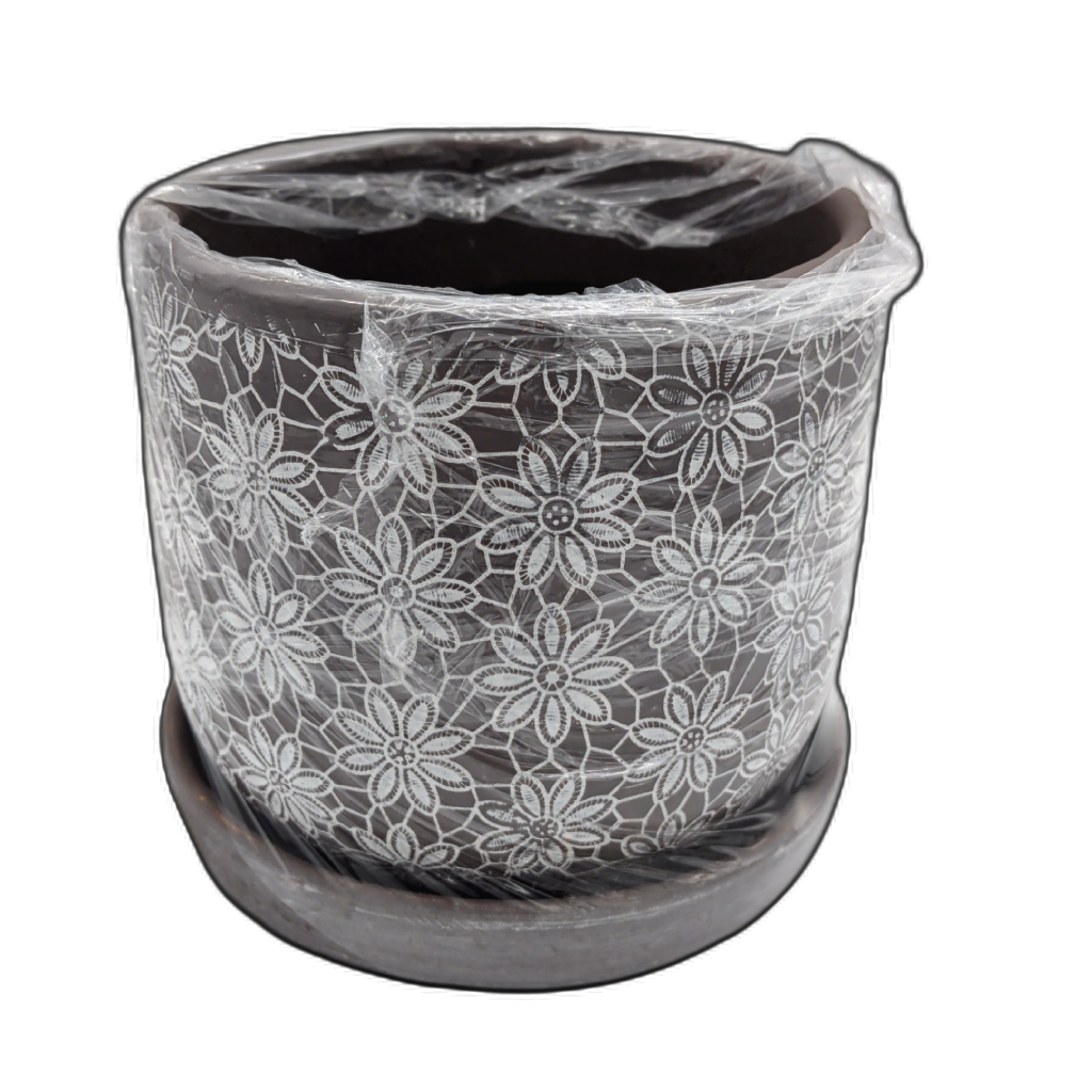 Lavender Planter with Attached Saucer 5.5 Inch