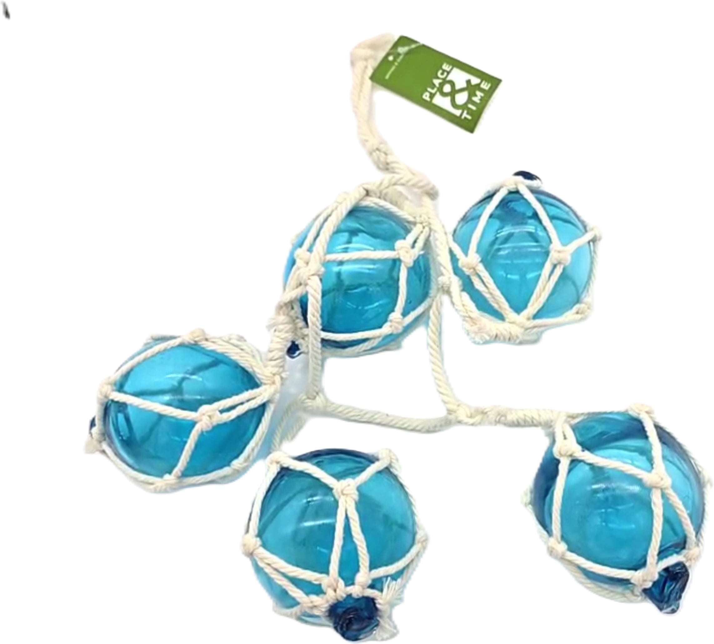 Place & Time Blue Glass Ball Garland Wall Decor 21.5in