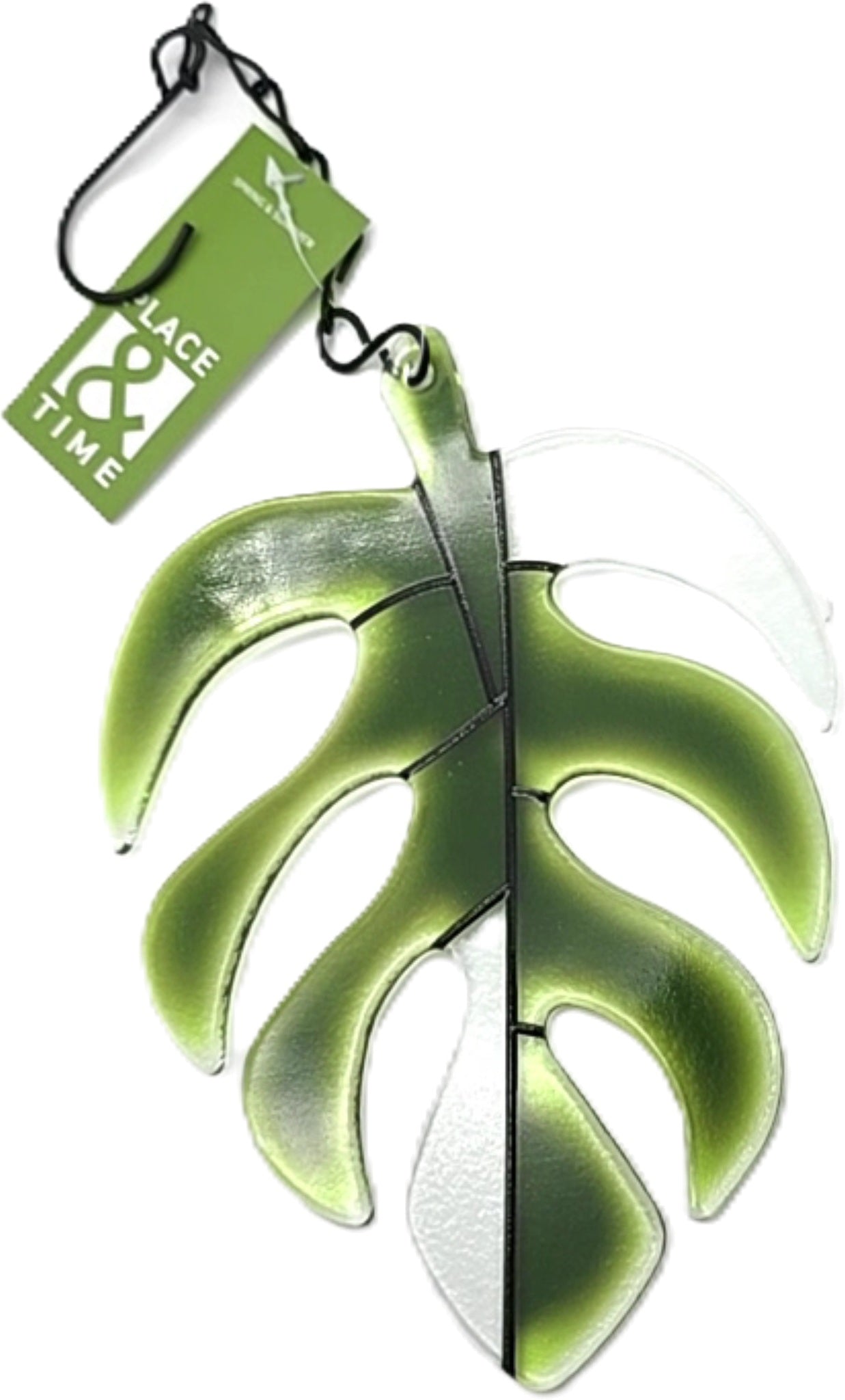 Place & Time Stained Glass Leaf Wall Decor 5.63in