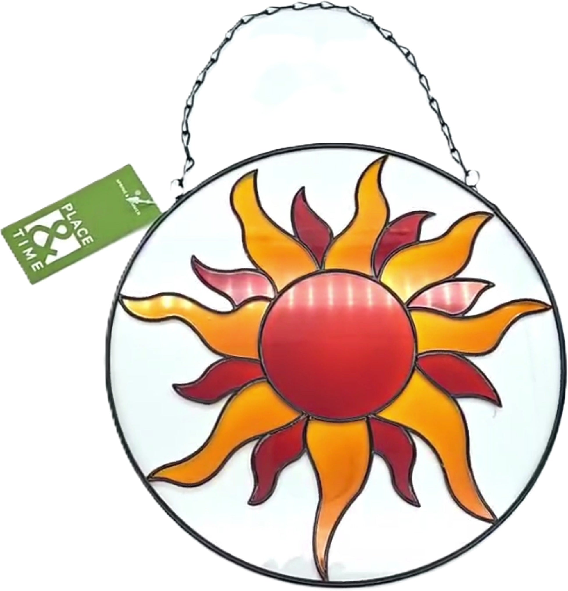 Place & Time Stained Glass Sun Wall Decor 9.84in