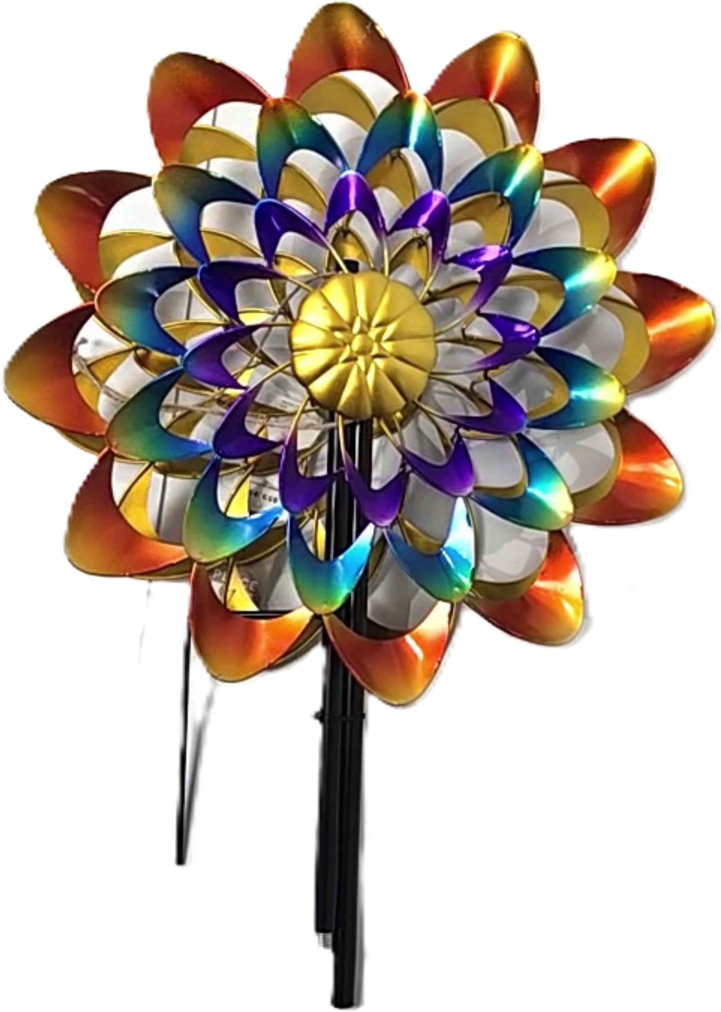 Place & Time Rainbow Flower Wind Spinner Garden Stake