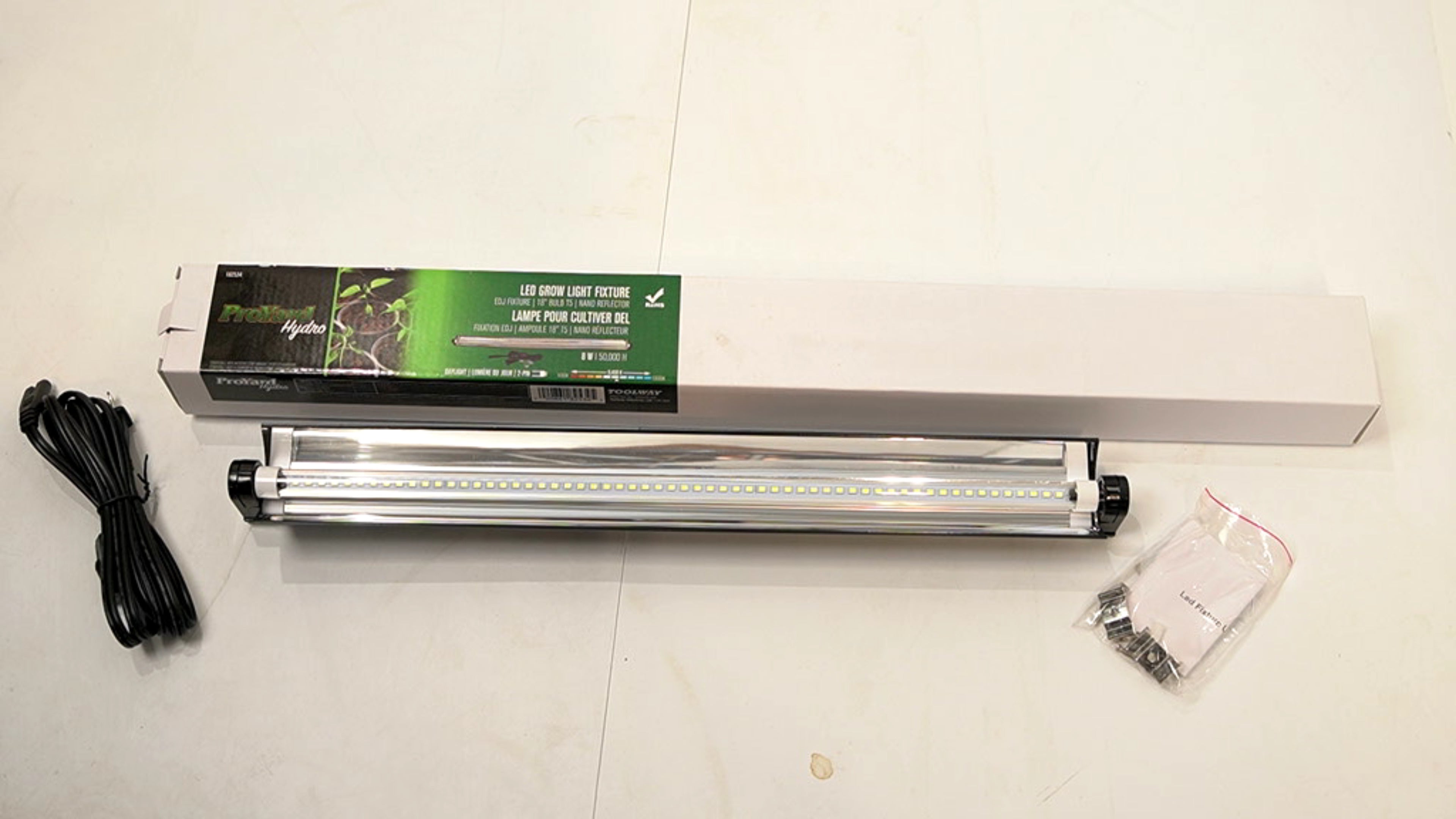 LED Grow Light 8W T5 18" 6400K Hydroponic Fixture