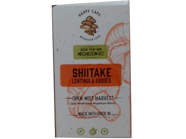 Grow Your Own Mushroom Kit Shiitake Happy Caps(endcap)