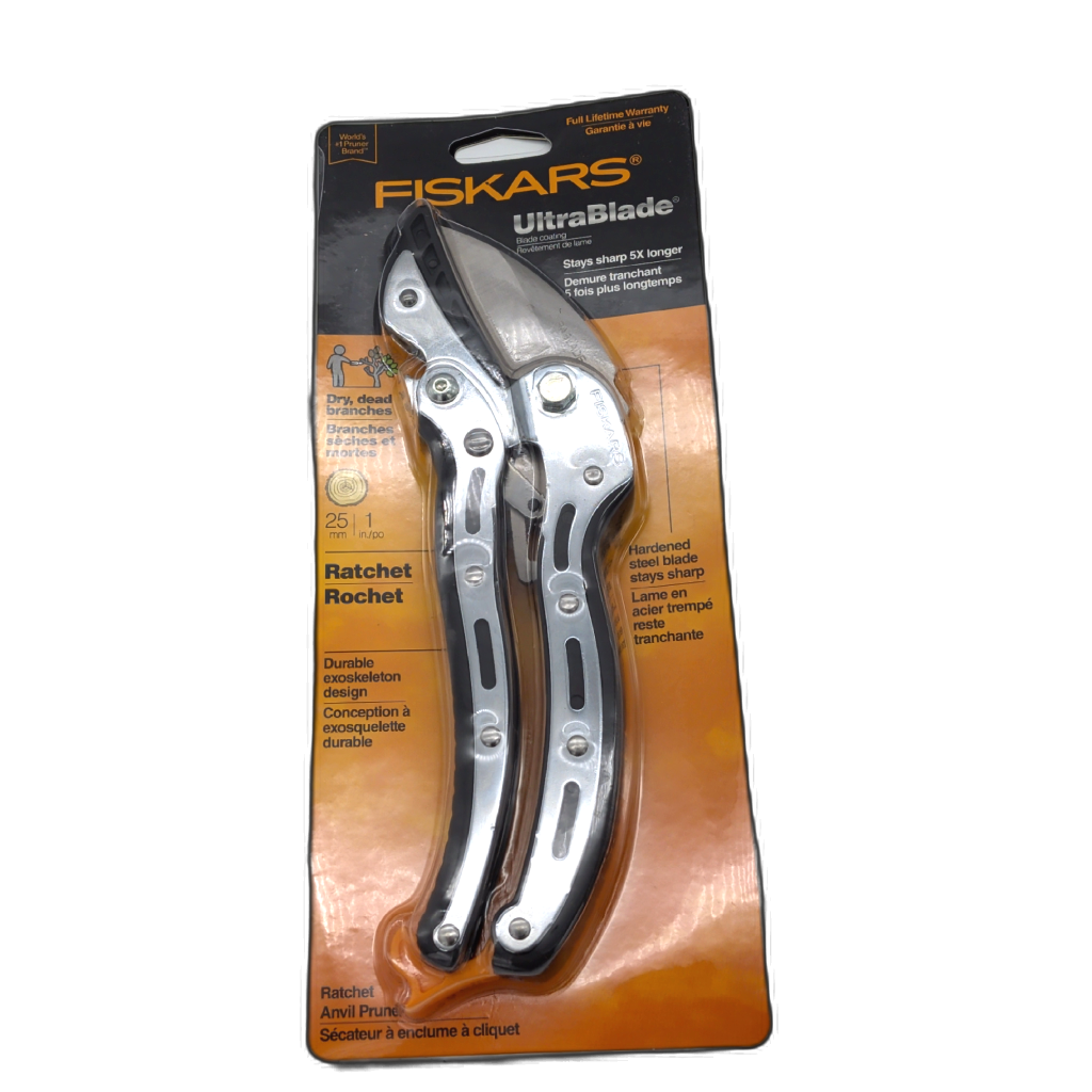 Fiskars UltraBlade Ratchet Anvil Pruner, 1-Inch Cut