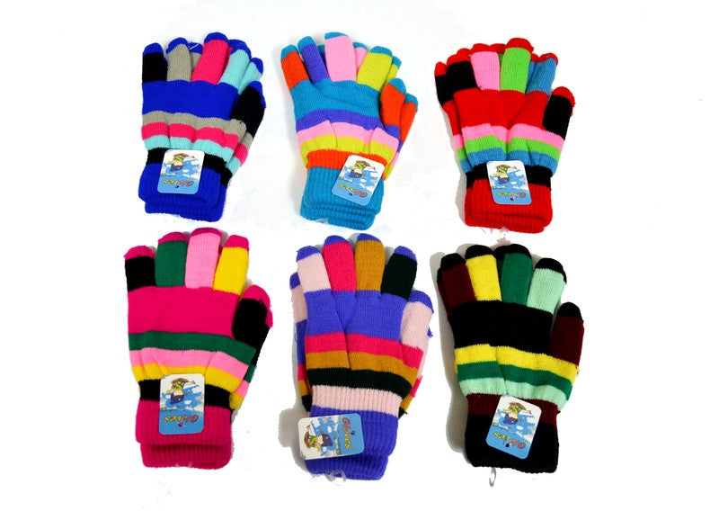 YOUTH MULTICOLORED GLOVES ASST'D 19cm  X 11cm - Brantford Surplus