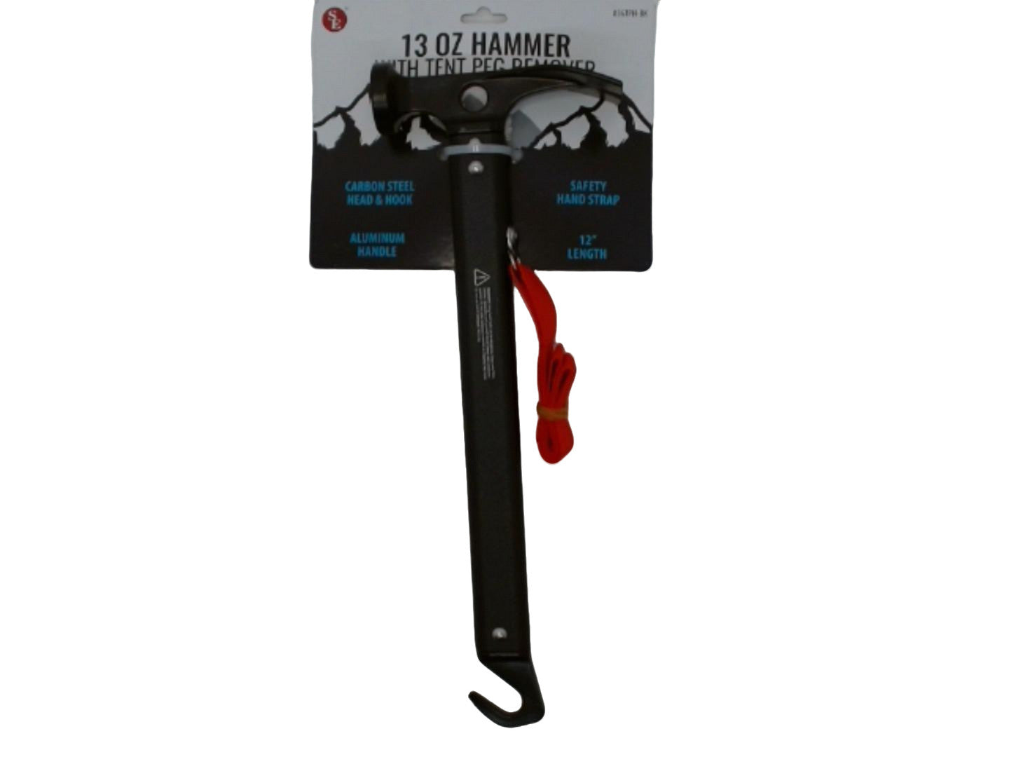 Hammer w/Tent Peg Remover 13oz. 12" Length Aluminum Handle - Brantford Surplus