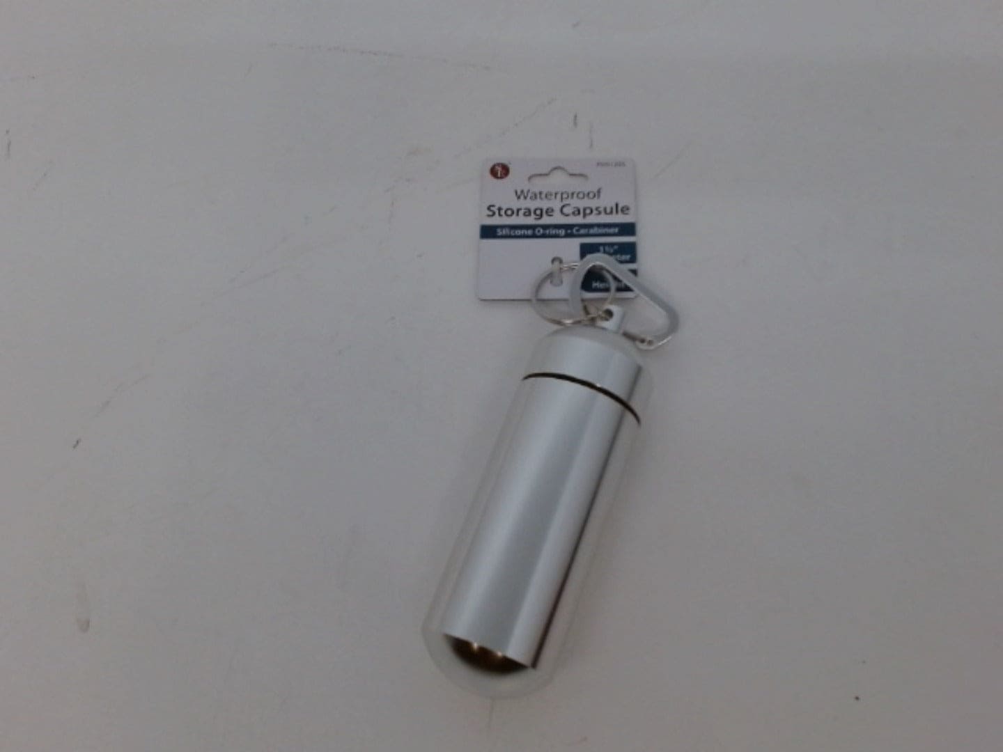 Waterproof Storage Capsule 1.5" X 5" Aluminum W/carabiner - Brantford Surplus