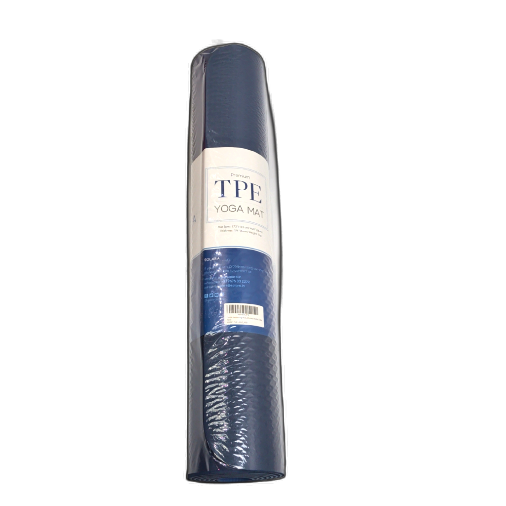 Solara Premium TPE Yoga Mat in Blue, 72 by 26 inches