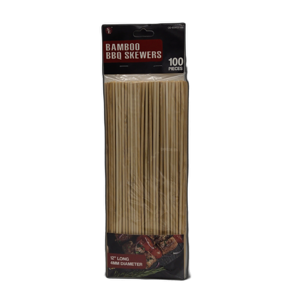 Bamboo BBQ Skewers 12-Inch 100-Pack
