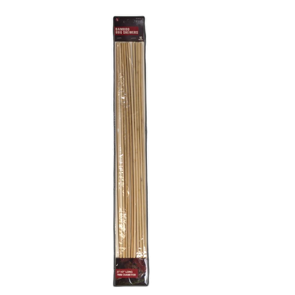 Bamboo BBQ Skewers 27.5-Inch Thick 10-Pack