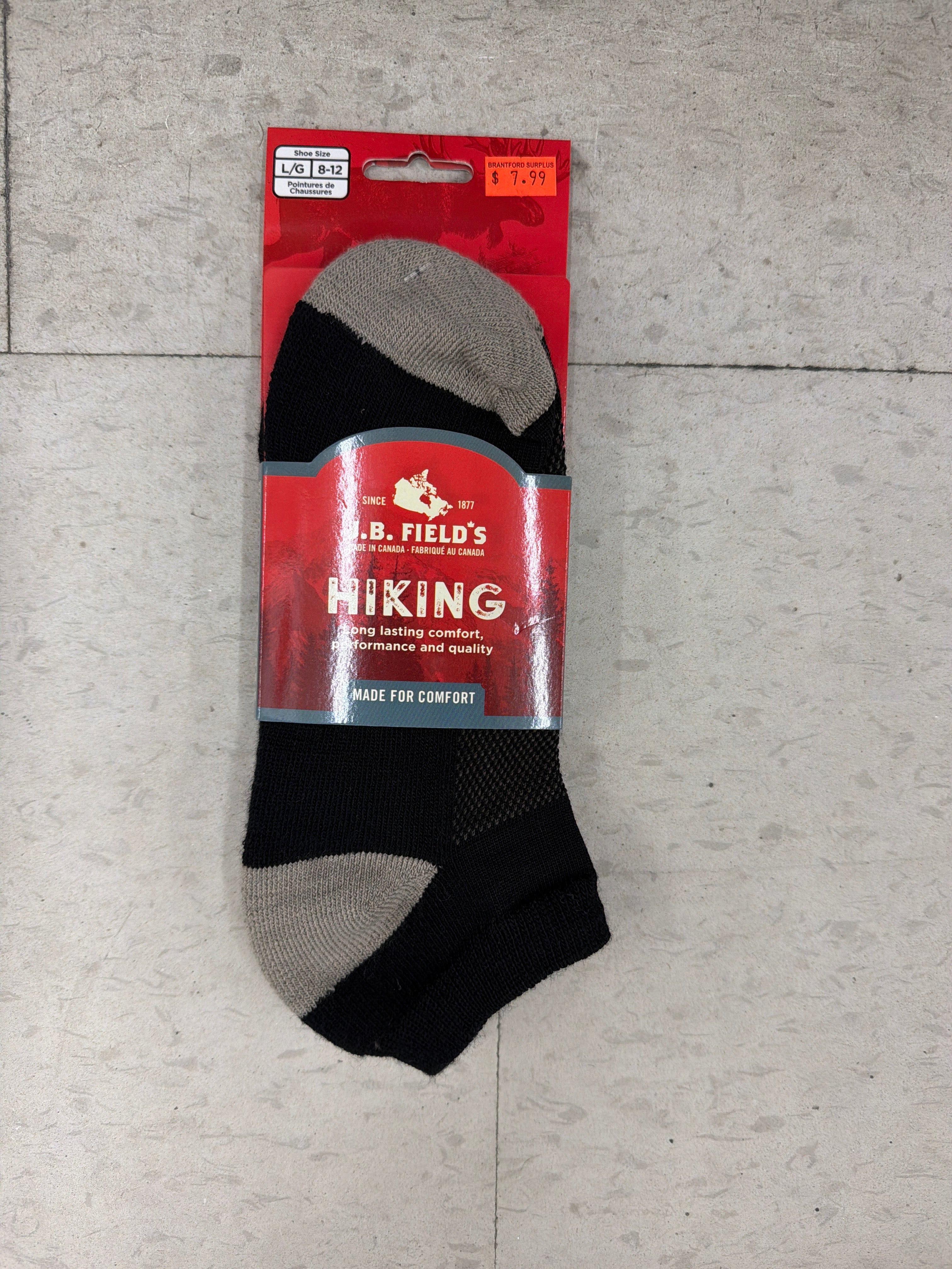 Merino Wool Hiking Socks Black Beige - J.B. Field's