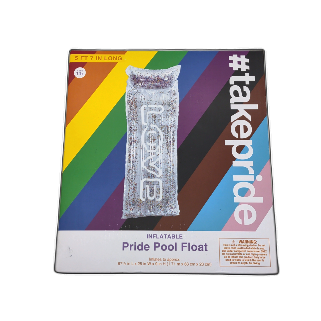 Inflatable Pride Rainbow Pool Float 67.5 inch lounger