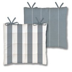 Cabana reversible seat cushion in sky blue, 16 by 16 inches