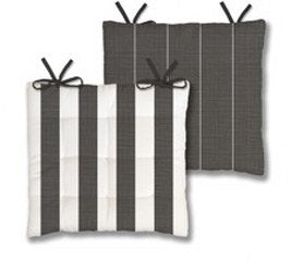 Cabana reversible seat cushion in black, 16 by 16 inches