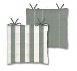 Cabana reversible seat cushion in green, 16 by 16 inches