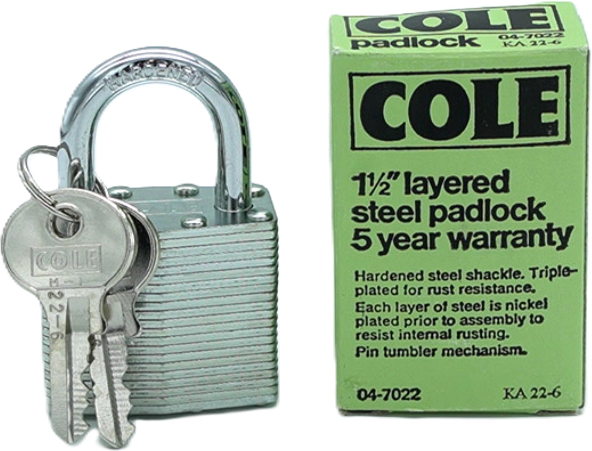 Cole 1.5" Layered Steel Padlock Keyed Alike