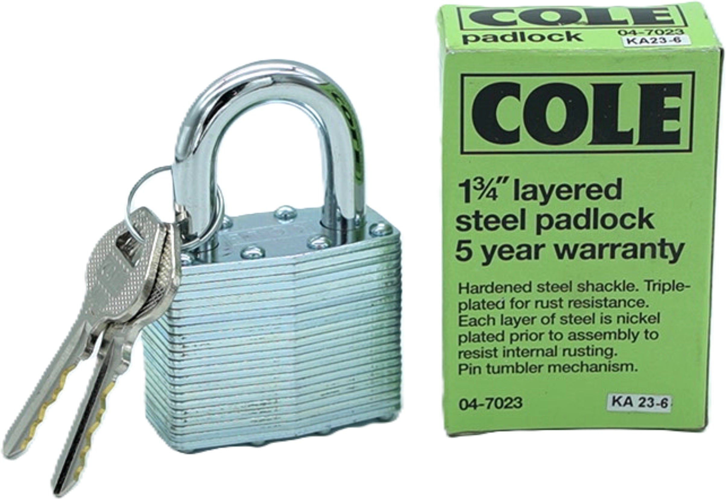 1-3/4" Keyed Alike Layered Steel Padlock - Cole
