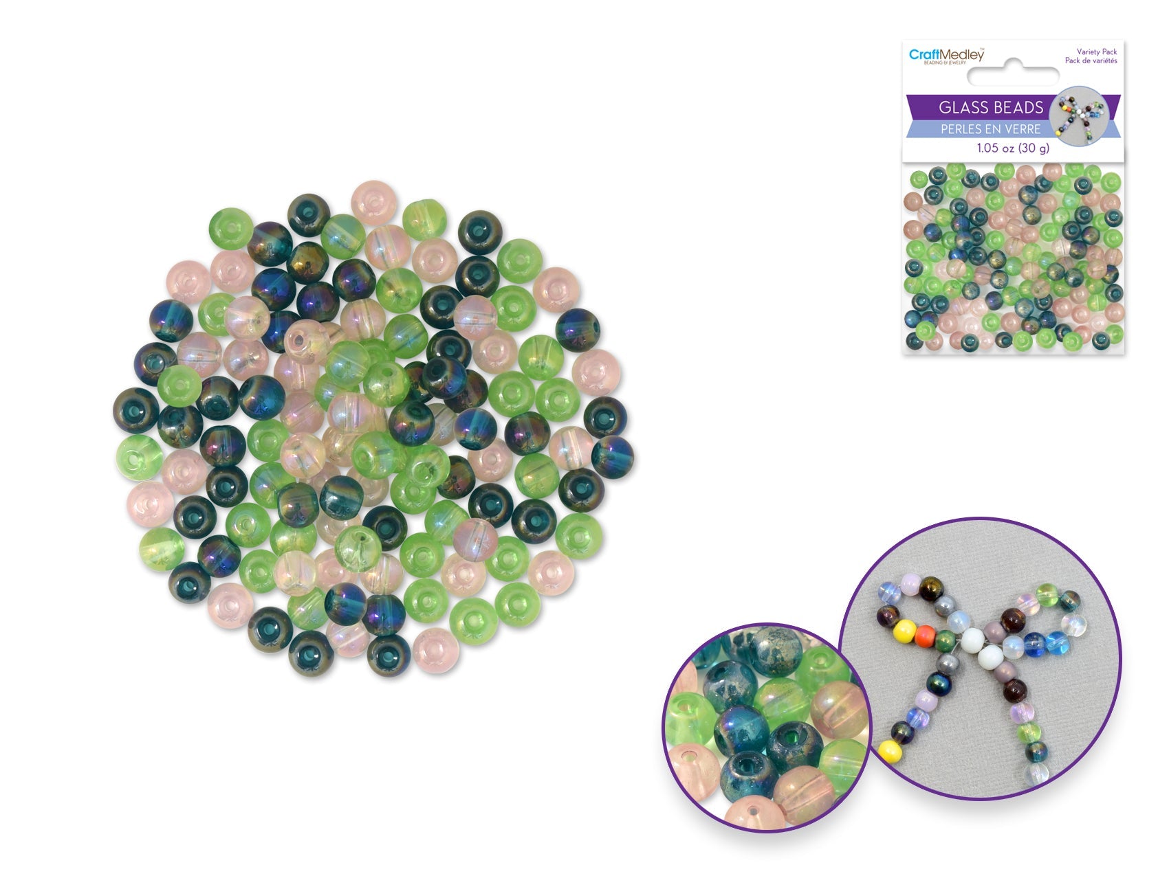 6mm AB Polish Meadow Glass Beads, 30g Pack - Brantford Surplus