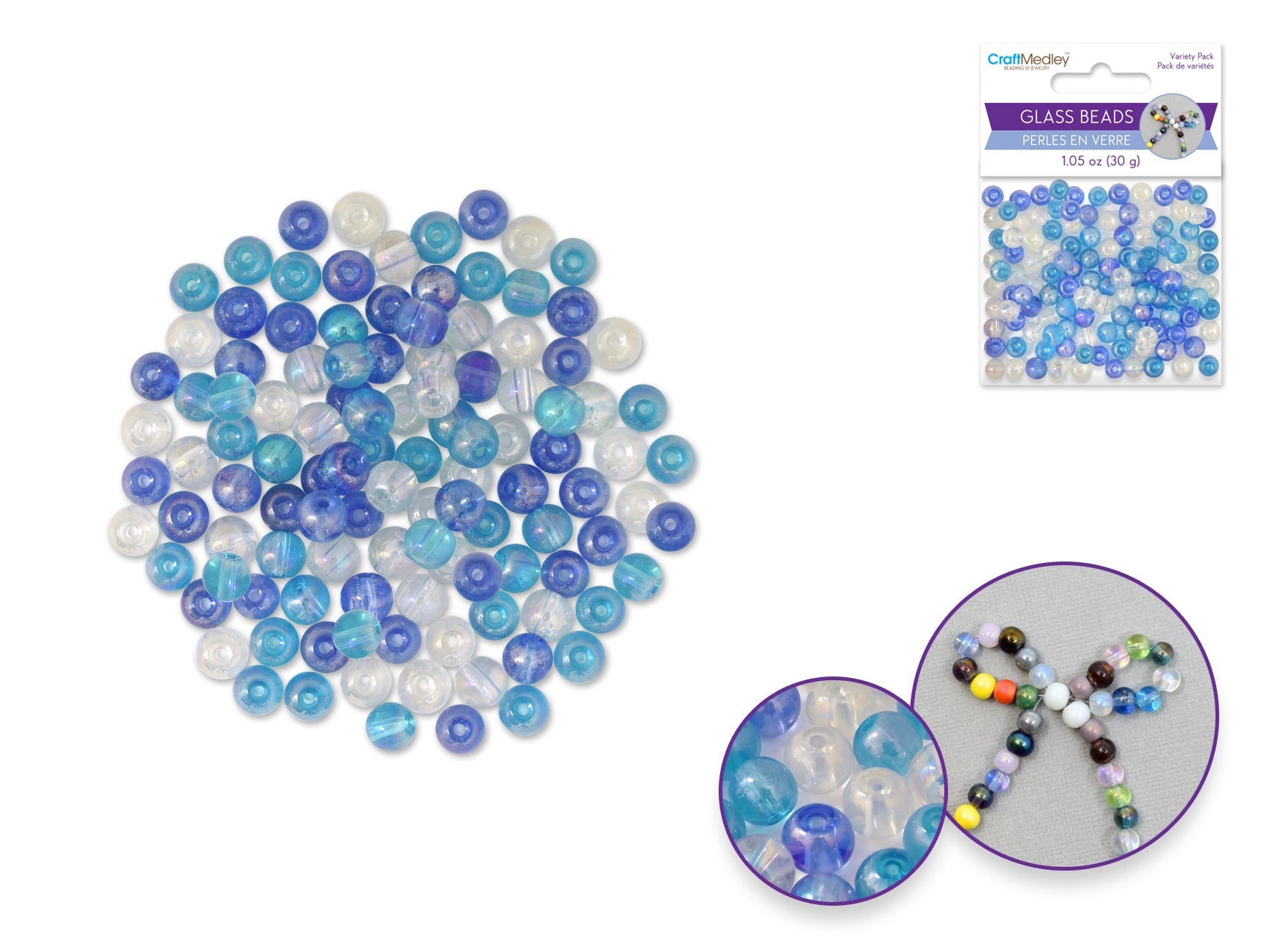 6mm AB Polish Sky Glass Beads - Craft Supplies - Brantford Surplus