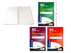 6x9" Coil Ex.Book 80 Page 3 Assorted Ruled Paper - Brantford Surplus