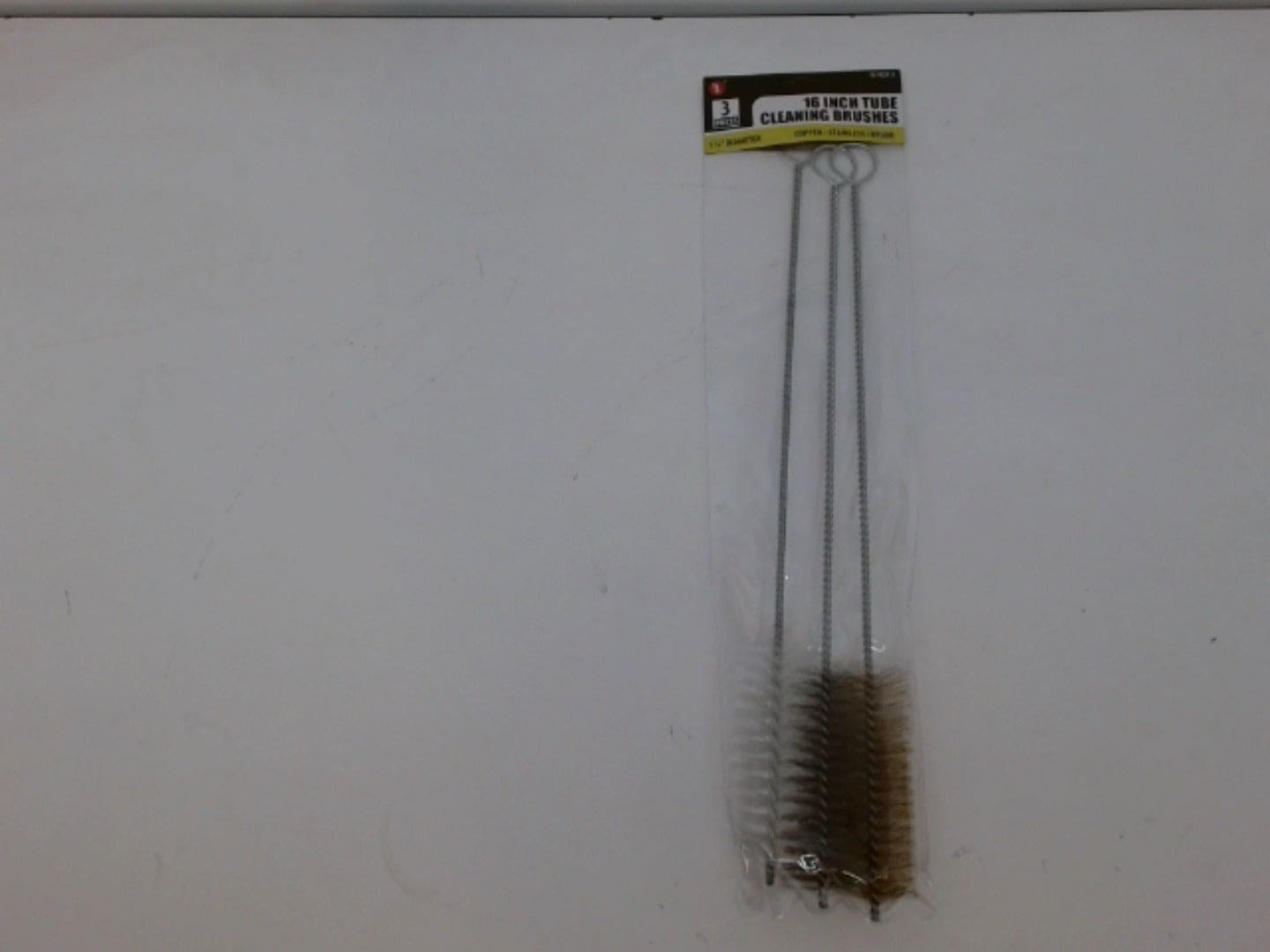 Tube Cleaning Brushes 16" 3pk. 1.5" Diameter Copper, Stainless, Nylon - Brantford Surplus