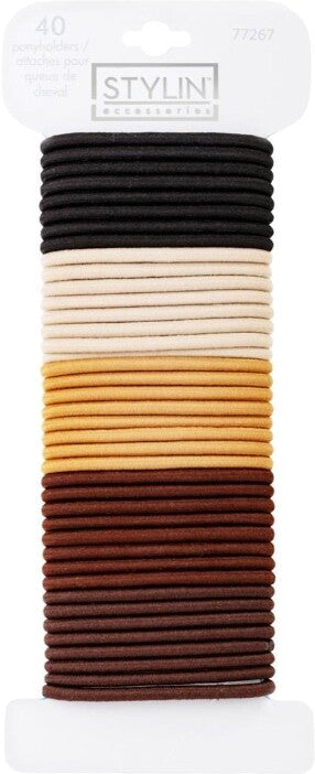Hair Elastics 40 Pack Brown Hair Ties Set