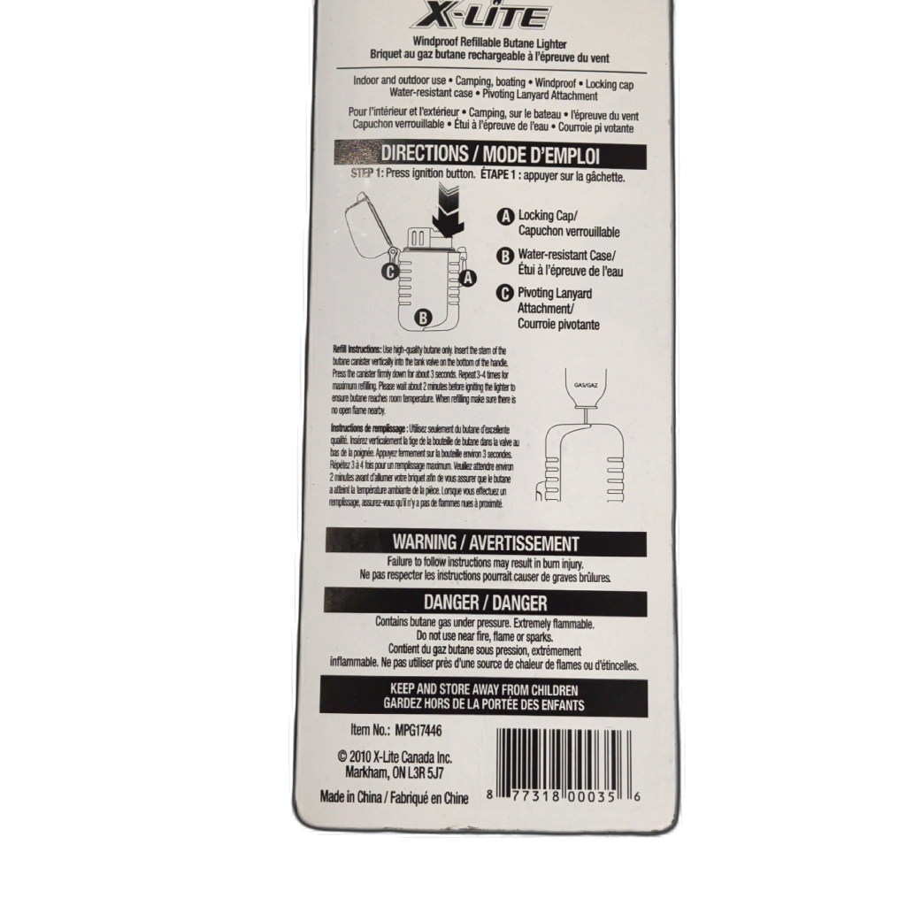 Windproof Refillable Butane Lighter X-lite - side view