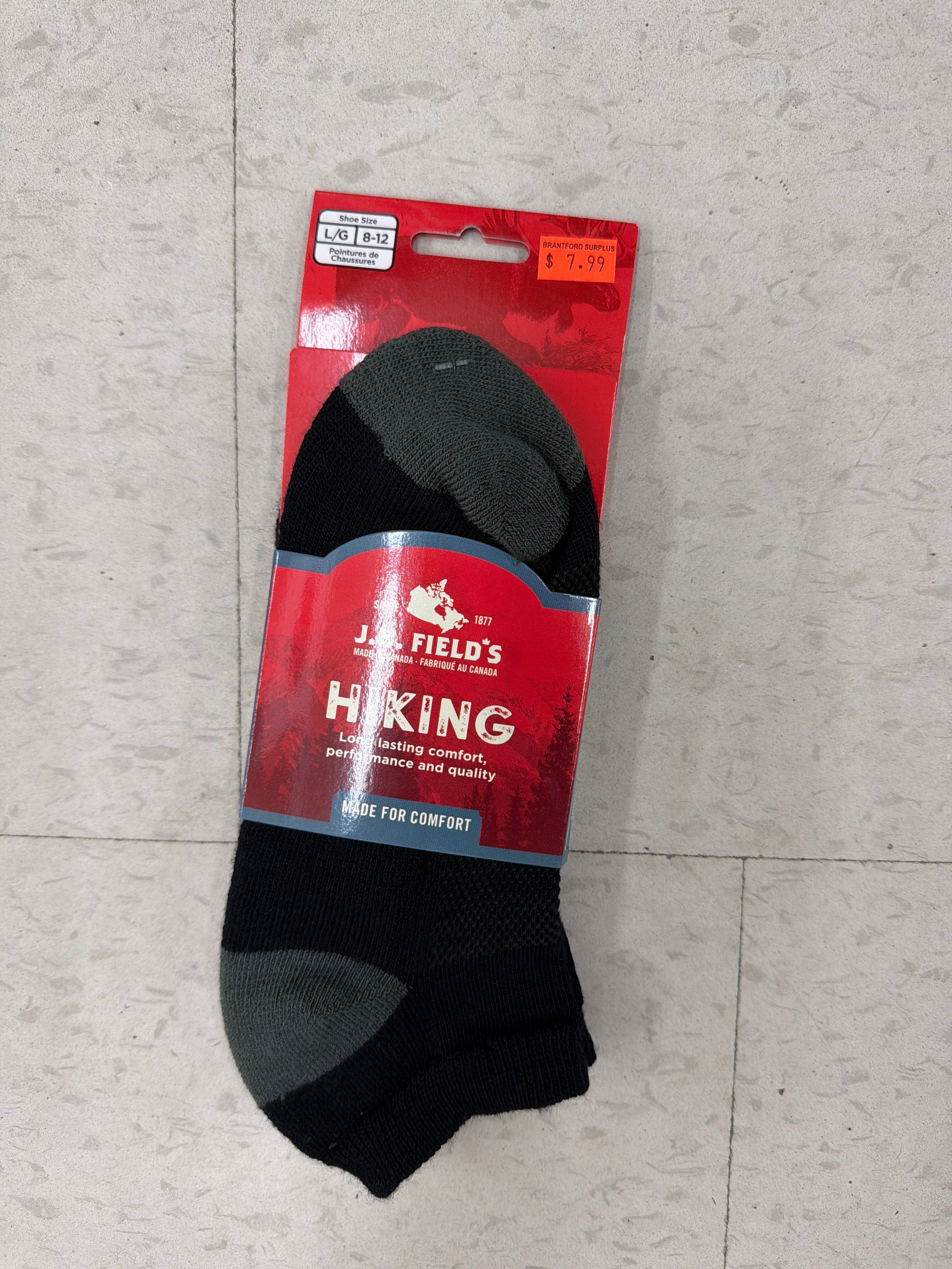 Merino Wool Hiking Socks Black/Olive - J.B. Field's